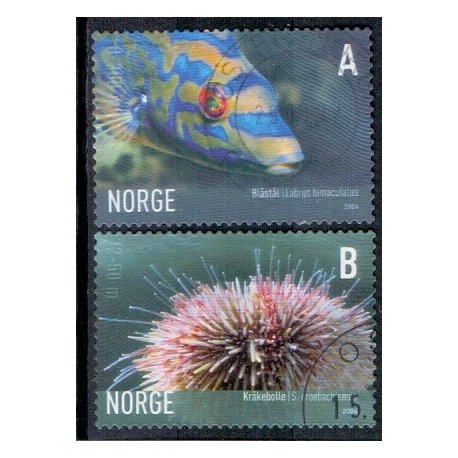 Norge. 2006. Livet i havet. AFA nr. 1580-81 ** stemplet postfrisk FDC