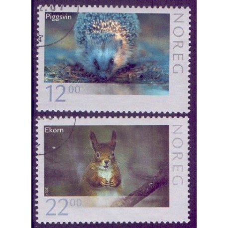 Norge. 2007. Vilde dyr i Norge II.  AFA nr. 1595-96 **  stemplet postfrisk FDC