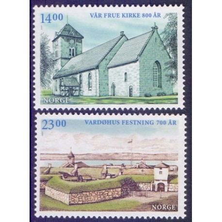 Norge. 2007. Arkitekturjubilæer.  AFA nr. 1610-11  ** stemplet postfrisk FDC