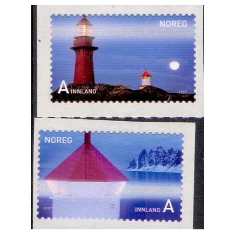 Norge. 2007. Fyrtårne.  AFA nr. 1614-15  **   stemplet postfrisk FDC