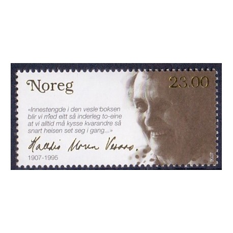 Norge. 2007. Halldis Moren Vesaas.  AFA nr. 1622  **  stemplet postfrisk FDC