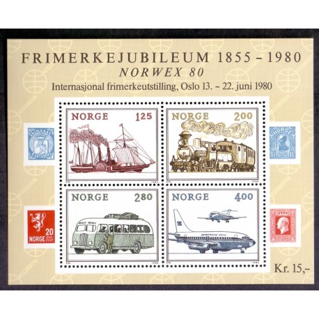 Norge. 1980.  Norwex miniark..  AFA nr. 828 ** stemplet postfrisk FDC