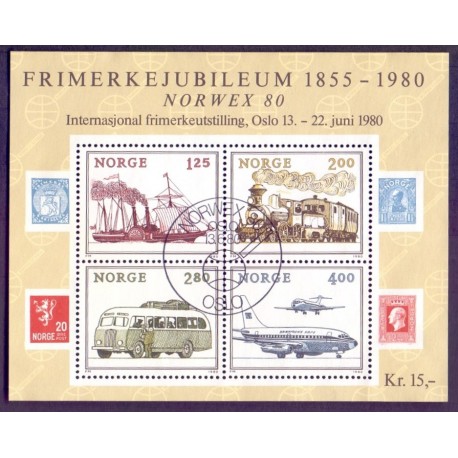 Norge. 1980.  Norwex miniark..  AFA nr. 828 ** stemplet postfrisk FDC