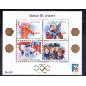 Norge. 1989. Norske vinter-Ol-vindere i miniark. AFA nr. 1025-28 ** stemplet postfrisk FDC