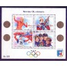 Norge. 1989. Norske vinter-Ol-vindere i miniark. AFA nr. 1025-28 ** stemplet postfrisk FDC