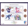 Norge. 1990. Norske vinter OL-vindere i miniark. AFA nr. 1050-53 ** stemplet postfrisk FDC