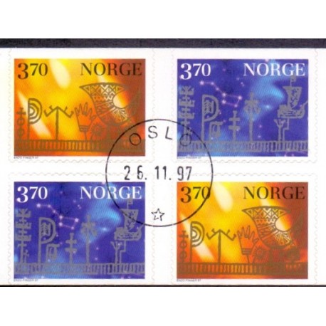 Norge. 1997. Julefrimærker ALM PAPIR. AFA nr. 1266Co-66Cn.  ** stemplet postfrisk FDC