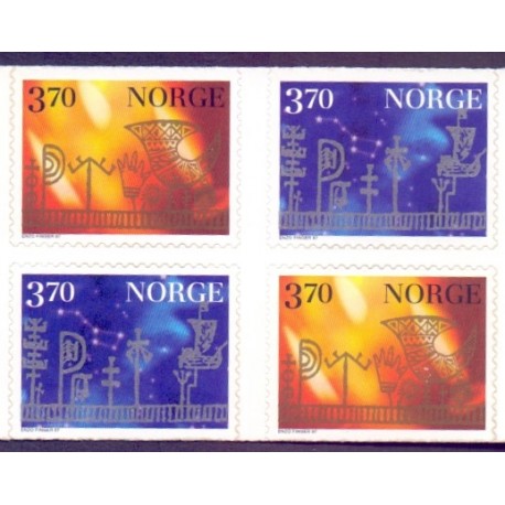 Norge. 1997. Julefrimærker FLUOR-PAPIR. AFA nr. 1266FCo-66FCn.  ** stemplet postfrisk FDC