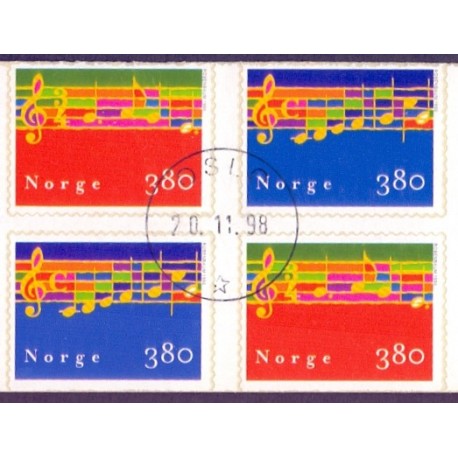 Norge. 1998. Julefrimærker i 4-blok. AFA nr. 1295Co-96Cn.  ** stemplet postfrisk FDC