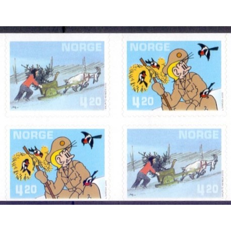 Norge. 2000. Tegneserier i 4-blok. AFA nr. 1356Co-57Cn. **  stemplet postfrisk FDC