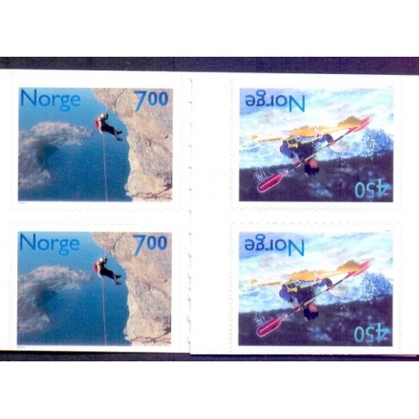 Norge. 2001. Aktiv fritid i 2 parstykker AFA nr. 1374Co-75Cn **  stemplet postfrisk FDC