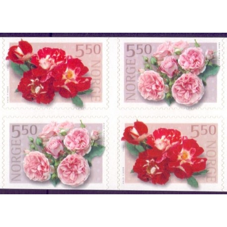 Norge. 2001. Roser II, i 4-blok, AFA nr. 1383Co-84Cn. **  stemplet postfrisk FDC