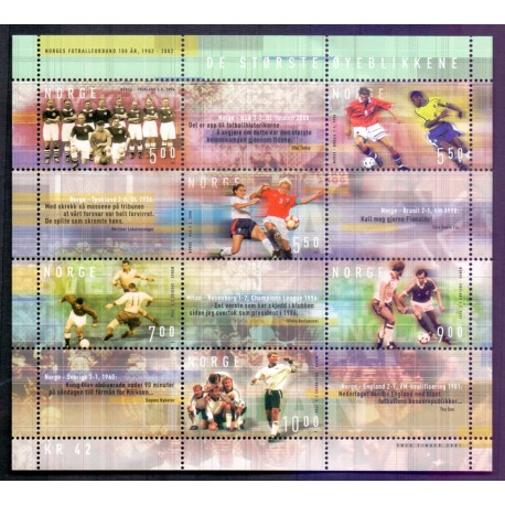 Norge. 2002.  NNF 100 år, i miniark. AFA nr. 1432 **  stemplet postfrisk FDC
