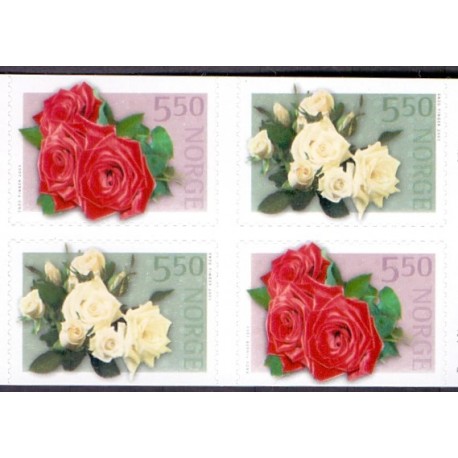 Norge. 2003. Roser III, i 4-blok AFA nr. 1442Co-45Cn. **  stemplet postfrisk FDC