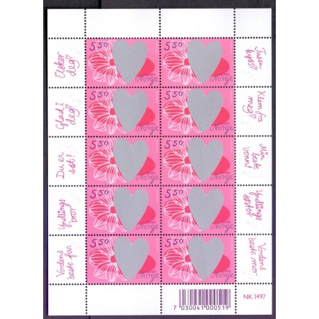 Norge. 2003. Valentins dag, i ark.  AFA nr. 1451. **  stemplet postfrisk FDC