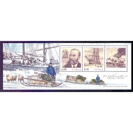 Norge. 2004. Otto Sverdrup, i miniark. AFA nr. 1489a-90a ** stemplet postfrisk FDC