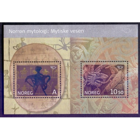 Norge. 2006. Nordisk mytologi II i miniark. AFA nr. 1560-61 **  stemplet postfrisk FDC