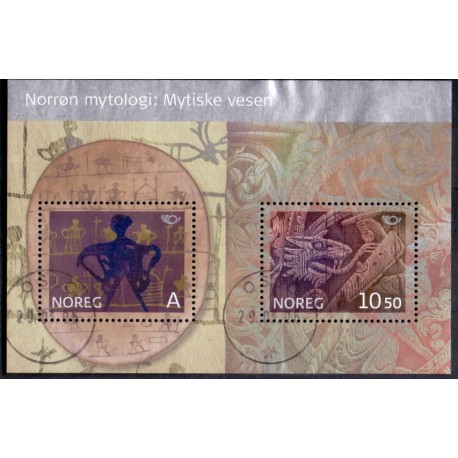 Norge. 2006. Nordisk mytologi II i miniark. AFA nr. 1560-61 **  stemplet postfrisk FDC