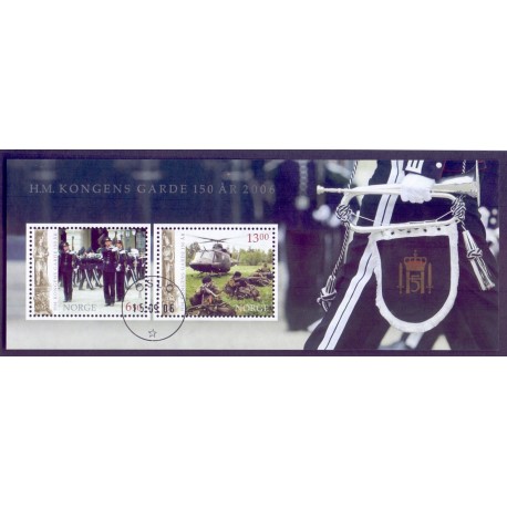 Norge. 2006. H. K. Kongens Garde 150 år, i miniark. AFA nr. 1584 ** stemplet postfrisk FDC