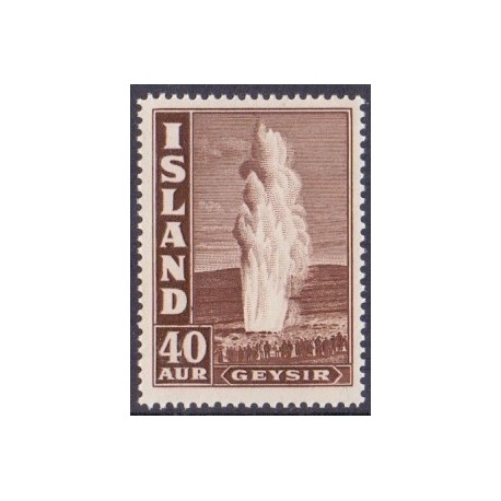 Island. 1938-39. Geysir 40 Aur. AFA nr. 197 **postfrisk st. stemplet FDC