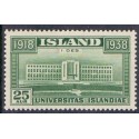 Island. 1938. Reykjavik universitet. 25 Aur. AFA nr. 202 **   postfrisk st. stemplet FDC