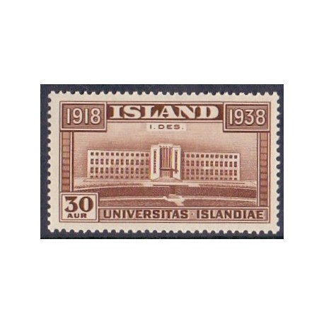 Island. 1938. Reykjavik universitet. 30 Aur. AFA nr. 203 **  postfrisk st. stemplet FDC