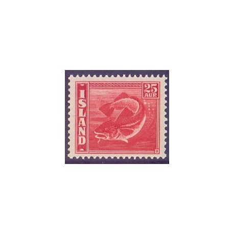 Island. 1940. Fiskeserien 25 Aur. AFA nr. 217 **  postfrisk st. stemplet FDC