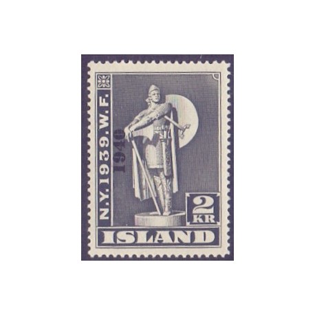 Island. 1940. Verdensudstillingen med OVERTRYK. 2 kr. AFA nr. 222 **  postfrisk st. stemplet FDC