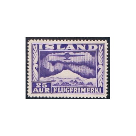 Island. 1934. Luftpost. tk. 14, 25 Aur. AFA nr. 177 **  postfrisk st. stemplet FDC