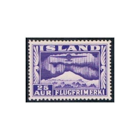 Island. 1934. Luftpost. 25 Aur. AFA nr. 177A  **  postfrisk st. stemplet FDC