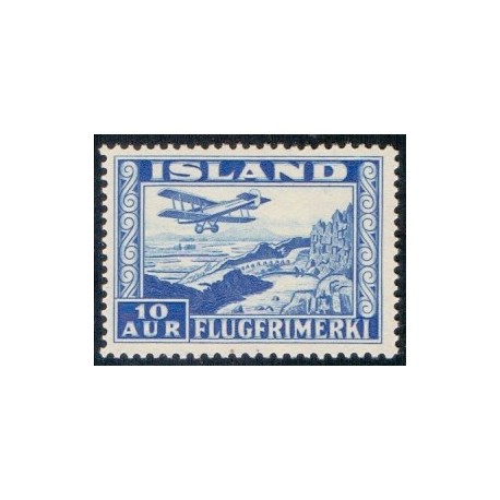 Island. 1934. Luftpost. 10 Aur. AFA nr. 175  **   postfrisk st. stemplet FDC