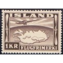 Island. 1934. Luftpost. 1 kr. AFA nr. 179  **  postfrisk st. stemplet FDC