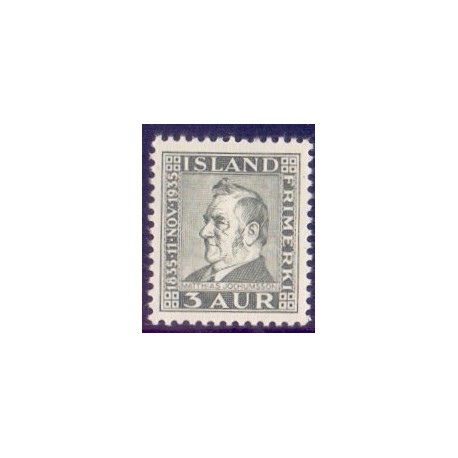 Island. 1935. Jochumssons fødsel 3 Aur. AFA nr. 183 ** postfrisk st. stemplet FDC