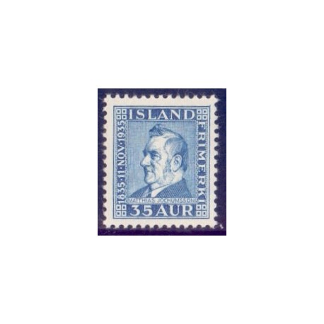 Island. 1935. Jochumssons fødsel 35 Aur. AFA nr. 186 **  postfrisk st. stemplet FDC