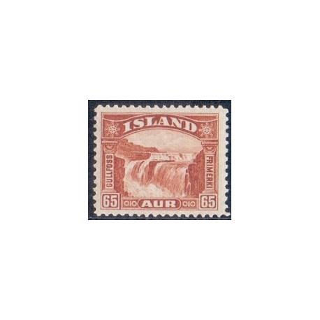 Island. 1931-32. Gullfoss 65 Aur. AFA nr. 154  **  postfrisk st. stemplet FDC