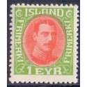 Island. 1931-33. Chr. X Ny gravering. 1 Aur. AFA nr. 156  **  postfrisk st. stemplet FDC