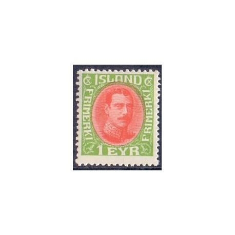 Island. 1931-33. Chr. X Ny gravering. 1 Aur. AFA nr. 156  **  postfrisk st. stemplet FDC