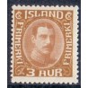 Island. 1931-33. Chr. X Ny gravering. 3 Aur. AFA nr. 157  **  postfrisk st. stemplet FDC