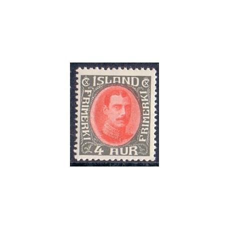 Island. 1931-33. Chr. X Ny gravering. 4 Aur. AFA nr. 158  **  postfrisk st. stemplet FDC