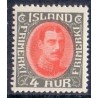Island. 1931-33. Chr. X Ny gravering. 4 Aur. AFA nr. 158  **  postfrisk st. stemplet FDC