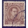 Island. 1931-33. Chr. X Ny gravering. 10 Aur. AFA nr. 161  **  postfrisk st. stemplet FDC