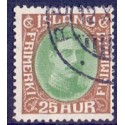 Island. 1931-33. Chr. X Ny gravering. 25 Aur. AFA nr. 162  st.  **  postfrisk st. stemplet FDC