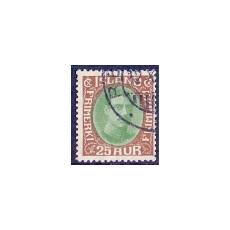 Island. 1931-33. Chr. X Ny gravering. 25 Aur. AFA nr. 162  st.  **  postfrisk st. stemplet FDC
