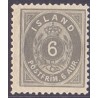Island. 1875-76.  6 Aur, Tk. 12 3/4 AFA nr. 7B ** postfrisk st. stemplet FDC