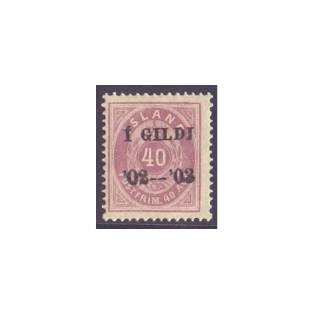 Island. 1902. 40 Aur. I GILDI AFA nr. 32 **   postfrisk st. stemplet FDC
