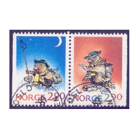 Norge. 1988. Julefrimærker i parstykke AFA nr. 1005Cv-06Ch ** stemplet postfrisk FDC
