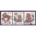 Norge. 1989. Norske dyr II AFA nr. 1007-09 ** stemplet postfrisk FDC