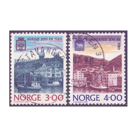 Norge. 1989. Vardø og Hammerfest byjubilæum AFA nr. 1013-14 ** stemplet postfrisk FDC