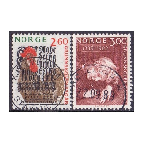 Norge. 1989. Norsk folkeskole i 250 år. AFA nr. 1019-20 ** stemplet postfrisk FDC