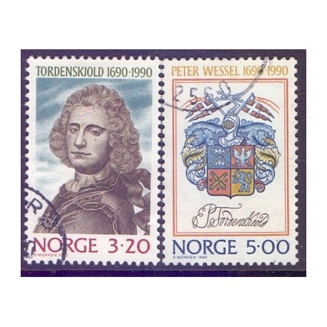 Norge. 1990. Tordenskjolds fødsel. AFA nr. 1046--47 ** stemplet postfrisk FDC